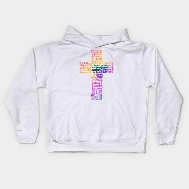 Names of Jesus Cross Kids Hoodie by AlondraHanley